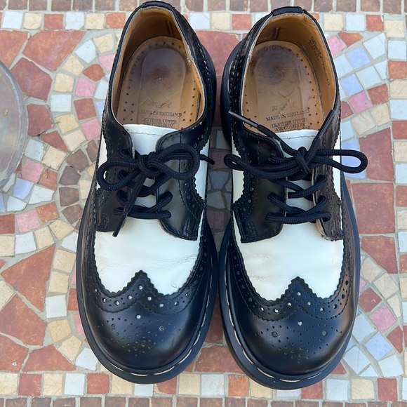 🏴󠁧󠁢󠁥󠁮󠁧󠁿 Dr. Martens MIE Vintage Tuxedo Platform Wingtips / Oxfords UK 3 - Picture 12 of 16
